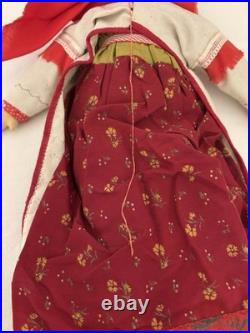Anti. Vtg Russian Stockinette Doll USSR Soviet Union Basket Shoe Festive FLAW