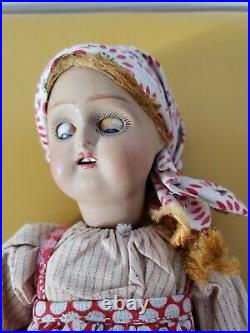 Antique 11 3/4 Russian Soviet Union Bisque-Terra Cotta Head girl DOLL -GREAT