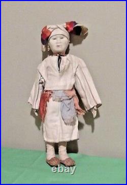 Antique 14 Mordwa Woman Stockinette Cloth Doll Made in Soviet Union, TAGGED