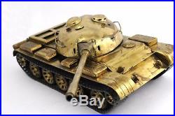 BIG vintage Tank T-54 Battle desk Model Bronze Handmade Russia Soviet Union USSR