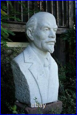 Big Heavy Bust Lenin Carved from stone CCCP USSR Soviet Union Propaganda