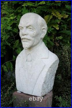 Big Heavy Bust Lenin Carved from stone CCCP USSR Soviet Union Propaganda