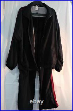 Black Track Suit USSR CCCP VIintage Soviet Union Russian Size XL Embossed Back