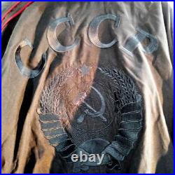 Black Track Suit USSR CCCP VIintage Soviet Union Russian Size XL Embossed Back