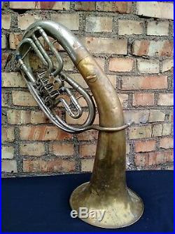 Brass Horn Musical Instrument Vintage Original USSR