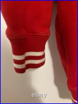 CCCP Quarter Zip Sweatshirt Moscow Souvenir Vintage Soviet Union Size L Red