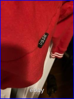 CCCP Quarter Zip Sweatshirt Moscow Souvenir Vintage Soviet Union Size L Red