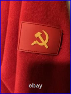 CCCP Quarter Zip Sweatshirt Moscow Souvenir Vintage Soviet Union Size L Red