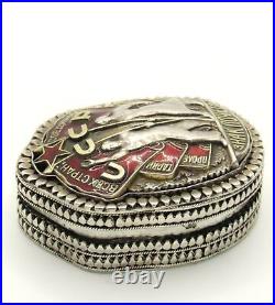 CCCP Soviet Union Russian USSR WWII Badge Honor Medal Ring Box Sterling Silver