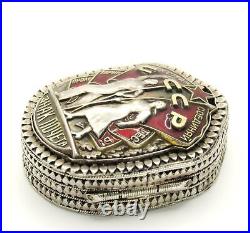 CCCP Soviet Union Russian USSR WWII Badge Honor Medal Ring Box Sterling Silver