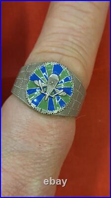 CCCP Soviet union USSR VVS Airforce VDV Airborne paratroopers enamel silver ring
