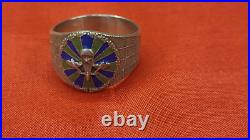CCCP Soviet union USSR VVS Airforce VDV Airborne paratroopers enamel silver ring