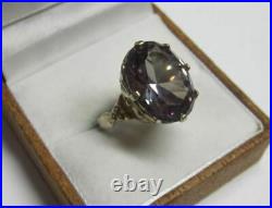 Chic Vintage Ring Sterling Silver 875 Alexandrite Stone Antique USSR Size 6.5