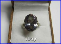 Chic Vintage Ring Sterling Silver 875 Alexandrite Stone Antique USSR Size 6.5