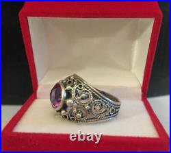 Chic Vintage Ring Sterling Silver 875 Alexandrite Stone Antique USSR Size 8