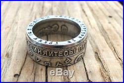 Coin ring USSR-One ruble 1924-Silver coin ring-Souvenir from USSR Soviet Union