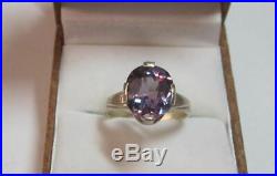 Cute Vintage Ring Sterling Silver 875 Alexandrite Stone Antique USSR Size 8
