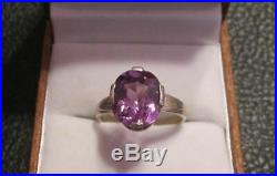 Cute Vintage Ring Sterling Silver 875 Alexandrite Stone Antique USSR Size 8