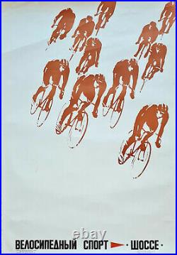 Cycle Racing Sport In Ussr Soviet Russian Original Vintage Propaganda Poster