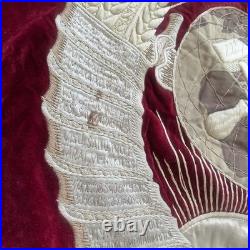 Double Sided Soviet Velvet Banner Flag USSR Lenin Emblem Workers Unite Vintage