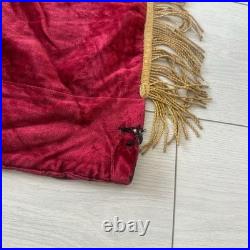 Double Sided Soviet Velvet Banner Flag USSR Lenin Emblem Workers Unite Vintage