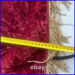 Double Sided Soviet Velvet Banner Flag USSR Lenin Emblem Workers Unite Vintage