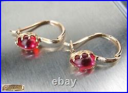 EARRINGS GOLD 14K 583 Soviet Union Russia USSR ORIGINAL