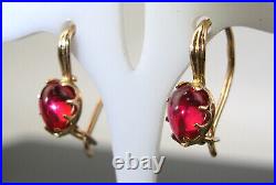 EARRINGS GOLD 14K 583 Soviet Union Russia USSR ORIGINAL