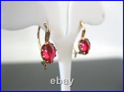 EARRINGS GOLD 14K 583 Soviet Union Russia USSR ORIGINAL