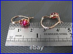 EARRINGS GOLD 14K 583 Soviet Union Russia USSR ORIGINAL