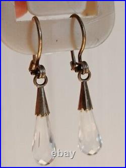 EARRINGS ROCK CRYSTAL SILVER 875 Soviet Union USSR