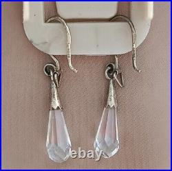 EARRINGS ROCK CRYSTAL SILVER 875 Soviet Union USSR