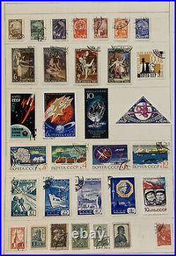 Early Russia Soviet Union Stamp Lot On Album Page, Front And Back