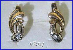 Earrings 585 GOLD 14K Soviet Union Russian USSR