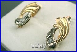 Earrings 585 GOLD 14K Soviet Union Russian USSR