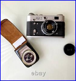 FED 3 USSR Vintage Camera-Soviet Union-Lens 2.8/52mm with case and explosure