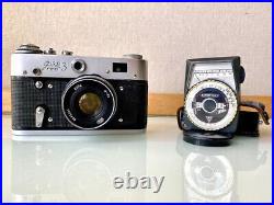 FED 3 USSR Vintage Camera-Soviet Union-Lens 2.8/52mm with case and explosure