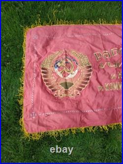 FLAG USSR COMMUNIST LENIN ORIGINAL 60's VINTAGE BANNER SOVIET UNION 155x110 cm