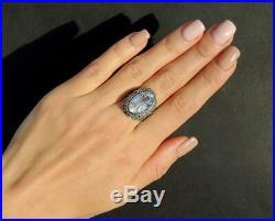Fine Rock Crystal Ring Vintage Soviet Russian Jewelry Sterling Silver 875 Size 8