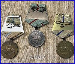 First Class Soviet Union Military 3 Campaign Medals WWII, Original condition