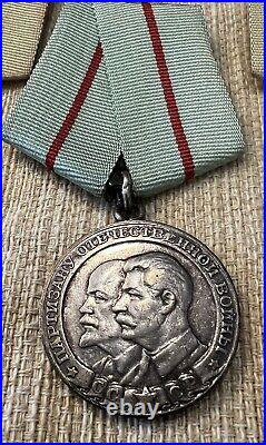 First Class Soviet Union Military 3 Campaign Medals WWII, Original condition