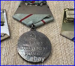 First Class Soviet Union Military 3 Campaign Medals WWII, Original condition