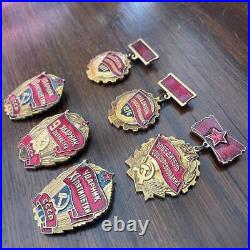 Former Soviet Union Era 70s Vintage CCCP Medal of Honor Badges set of 6