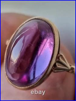 GOLD RING 14K 583 Alexandrite Size 11 Soviet Union Russia USSR original vintage