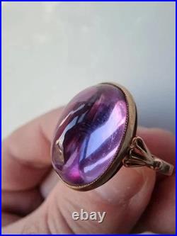 GOLD RING 14K 583 Alexandrite Size 11 Soviet Union Russia USSR original vintage