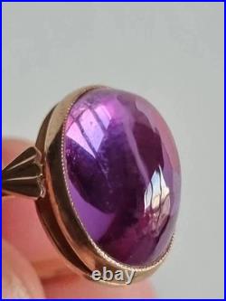 GOLD RING 14K 583 Alexandrite Size 11 Soviet Union Russia USSR original vintage