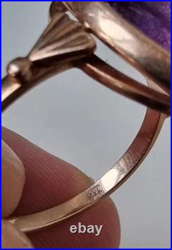 GOLD RING 14K 583 Alexandrite Size 11 Soviet Union Russia USSR original vintage