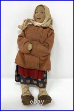 HTF Soviet Union Stockinette Ethnographic Doll Kiazen Village Girl Tags