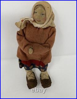 HTF Soviet Union Stockinette Ethnographic Doll Kiazen Village Girl Tags