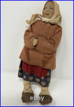 HTF Soviet Union Stockinette Ethnographic Doll Kiazen Village Girl Tags